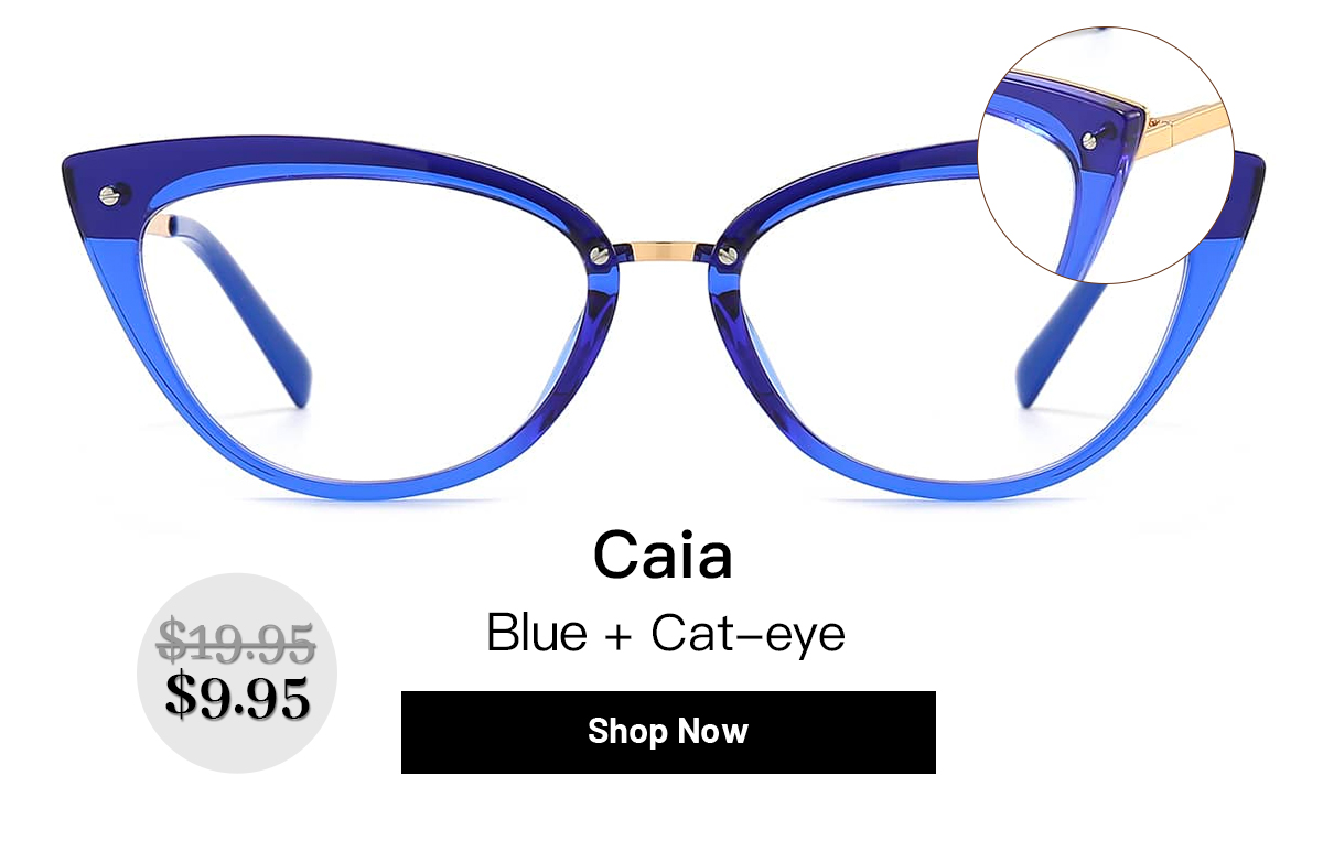 Caia - Cat Eye Blue Glasses For Women